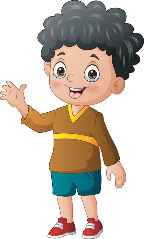 Download the Cartoon illustration of little boy waving hand 6634942 royalty-free Vector from Vecteezy for your project and explore over a million other vectors, icons and clipart graphics! Brother Clipart, Brother Cartoon, Waving Hand, The Cartoon, Cartoon Images, Cartoon Illustration, Drawing For Kids, Character Design Inspiration, Vector Art