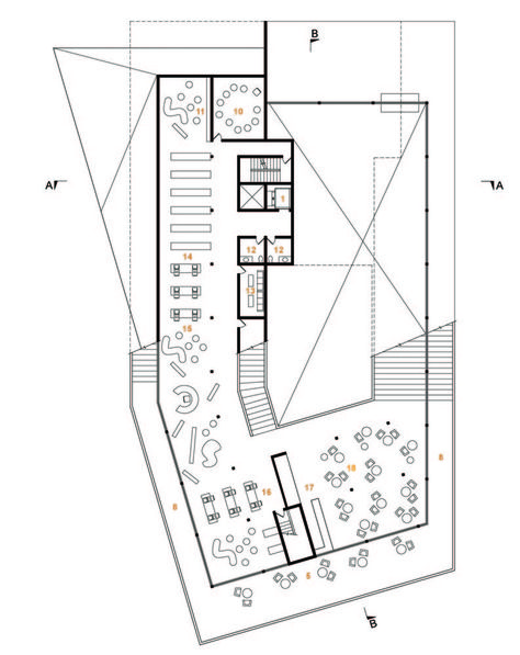 Daegu Gosan Public Library Competition Entry / Martin Fenlon Architecture,plan 02 Library Competition, Library Floor Plan, Public Library Design, Library Plan, Library Architecture, Modern Library, Cultural Architecture, Building Plan, Contemporary House Plans