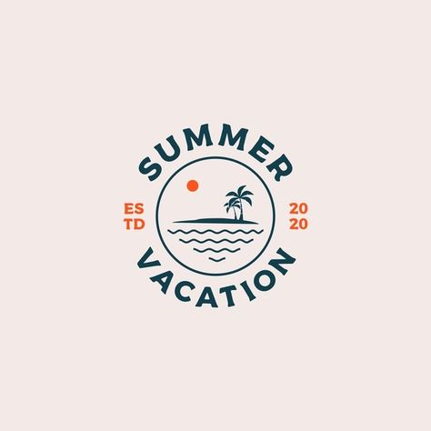 Beach House Logo, Vacation Logo, Logo Voyage, Beach Graphics, Sunset Logo, Summer Logo, Surf Logo, Rustic Logo, Beach Logo