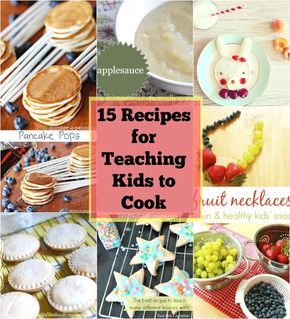 15 Recipes for Teaching Kids to Cook.  Every kid should know how to do a little something in the kitchen don't you think? / Faith Filled Food for Moms.com Teaching Kids To Cook, Cooking With Kids Easy, Cooking Spaghetti, Kid Chef, Kids Cookbook, Kids Cooking Recipes, Filling Food, Cooking Classes For Kids, Cooking Club