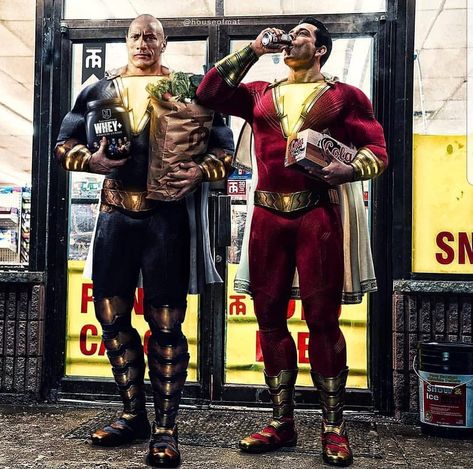 SHAZAM! and Black Adam! Black Adam Vs Shazam, Black Adam And Shazam, Shazam And Black Adam, The Rock Black Adam, Black Adam Movie, Shazam Comic, Original Captain Marvel, Black Adam Shazam, Dc Fanart