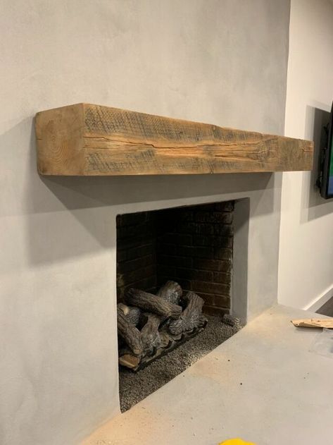 How to Hang a Floating Mantel | Hometalk How To Hang A Solid Wood Mantel, How To Hang A Wood Beam Mantle, Hanging Shelf Fireplace, Fireplace Ideas Concrete, Fireplace Floating Mantle, Rental Remodel, Boulder House, Floating Mantle, Stove Ideas