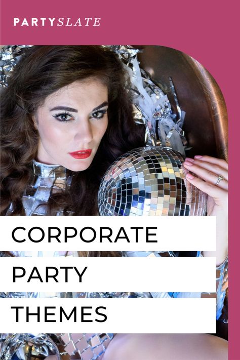 Disco corporate party theme for 2024 Work Party Themes Events, 2025 Party Themes, 2024 Party Themes, 2025 Party Trends, Corporate Party Themes, Social Media Theme Party, Corporate Holiday Party Themes, Corporate Party Theme, Event Branding Ideas