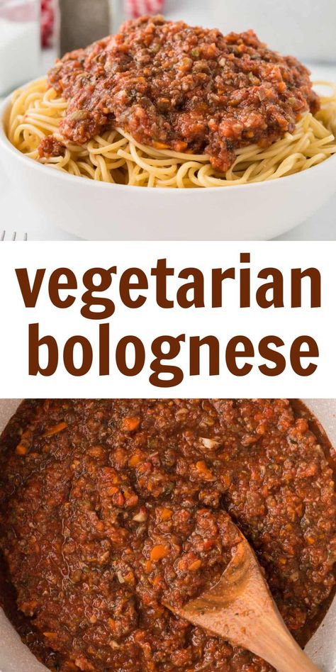 Vegetable Bolognese Sauce, Vegetable Bolognese, Vegetarian Pasta Sauce, Easy Bolognese, Vegetarian Bolognese, Meatless Meals Healthy, Bolognese Sauce Recipe, Vegetarian Spaghetti, Sauce Bolognaise