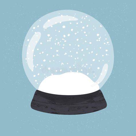 Bright illustration of hand drawn snow globe. vector illustration Snow Globe Illustration Christmas, Blizzard Illustration, Snowball Drawing, Snowglobe Drawing, Xmas Drawing Ideas, Snowglobe Illustration, Snow Globe Drawing, Vlogmas 2024, Snow Globe Illustration