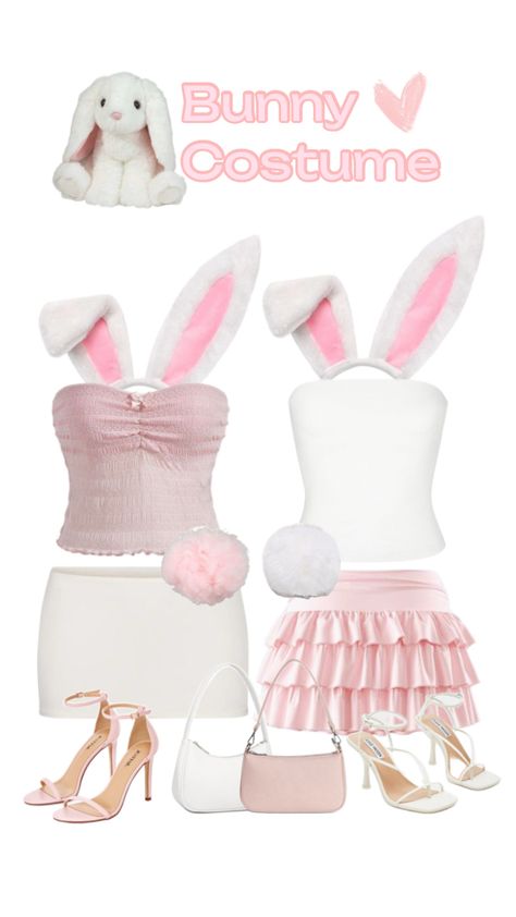 Costume Bunny Outfit Halloween, Renfest Outfit, Halloween Bunny Costume, Bunny Costume Halloween, Girls Bunny Costume, Halloween Fits, Bunny Halloween Costume, Duo Costumes, Pretty Halloween Costumes