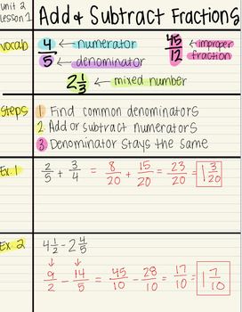 Includes guided notes and answer key for the following 6th grade math units/standards:Adding and Subtracting Fractions and Mixed NumbersMultiplying Fractions and Mixed NumbersDividing FractionsDividing Mixed NumbersAdding and Subtracting DecimalsMultiplying DecimalsDividing DecimalsThis product will be included in a GROWING bundle with all other 6th grade math standards Adding And Subtracting Mixed Fractions, 3rd Grade Math Lessons, 6 Grade Math, 6th Grade Math Anchor Charts, Maths Hacks, Math Guided Notes, Divide Fractions, Add And Subtract Fractions, Nursing Scholarships