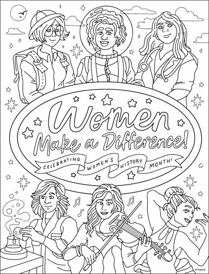 Womens History Month Coloring Page | Crayola.com | crayola.com Womens History Month Coloring Pages, Women History Month Coloring Pages, Womens Month Activities For Kids, Womens History Month Activities For Middle School, International Women’s Day Crafts For Kids, Women’s History Month Crafts For Toddlers, Women's History Month Crafts For Kids, Women’s Day Activities For Kids, Women’s History Month Crafts