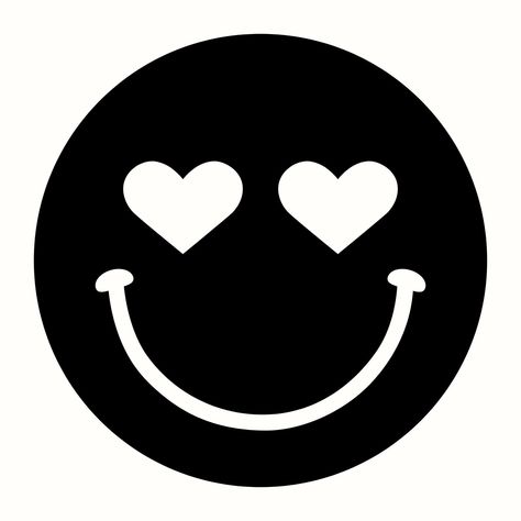 Heart Svg Free Cricut, Svg Smiley Face, Smiley Svg, Heart Eyes Emoji, Emoji Svg, Love Emoji, Smiley Face Svg, Happy Clipart, Smiley Face Png