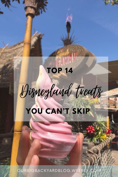 14 Disneyland Treats You Can't Miss - OurBigBackyard Disneyland Food Bucket List, Disneyland California Food, Disneyland Treats, Mint Julep Bar, Disney Foods, Full Meals, Disney On A Budget, Disneyland California Adventure, California Food