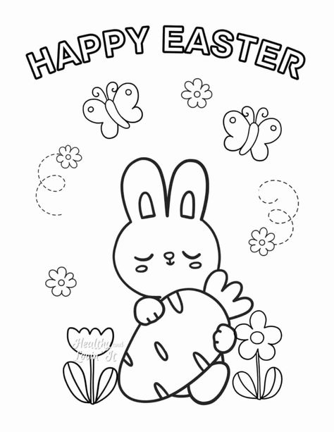 Easy Easter Coloring Pages, Easter Day Activities, Cute Easter Coloring Pages, Printable Easter Coloring Pages, Giraffe Coloring Pages, Easter Coloring Sheets, Bunny Coloring, Easter Bunny Colouring, Easter Egg Coloring Pages