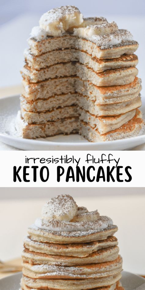 Keto+Pancakes+Recipe Keto Pancakes Almond Flour, Pancakes Almond Flour, Fluffy Keto Pancakes, Protein Pancakes Low Carb, Pancakes Low Carb, Danish Pancakes, Best Keto Pancakes, Low Carb Pancake Recipe, Vegan Egg Replacement