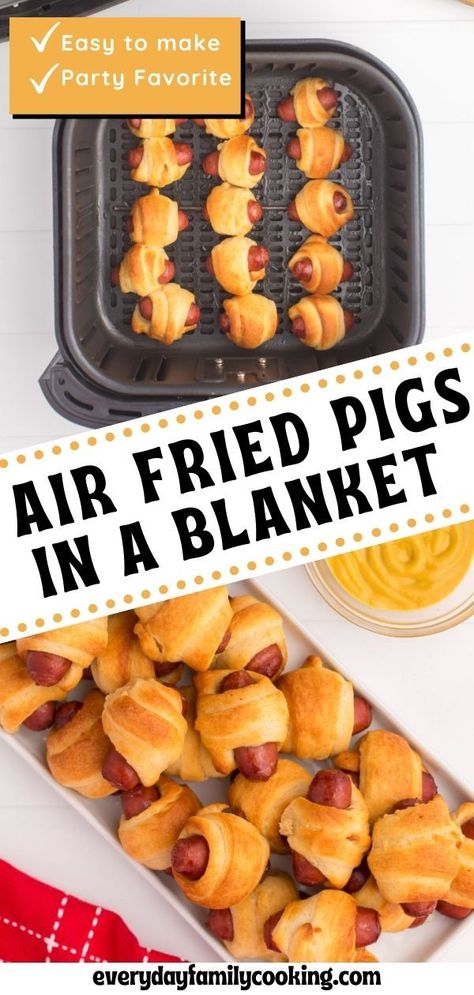 Air Fried Food, Air Fryer Oven Recipes, Air Fry Recipes, Crescent Dough, Air Fryer Dinner Recipes, Quick Snack, Pigs In A Blanket, Air Fryer Recipes Easy, Air Fryer Recipes Healthy