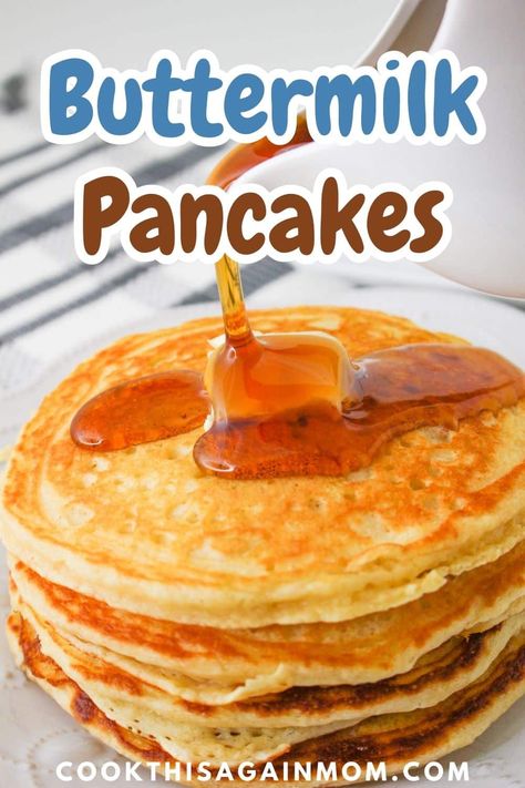 Discover the secret to fluffy and delicious homemade buttermilk pancakes with this foolproof recipe, using simple ingredients. Pancake Buttermilk Recipe, Butter Milk Recipes, Old Fashioned Buttermilk Pancakes, Homemade Buttermilk Pancake Mix Recipe, Pancake No Buttermilk, Best Buttermilk Pancake Recipe, Pancakes With Buttermilk, Pancakes Buttermilk, Best Pancake Recipe Fluffy Buttermilk