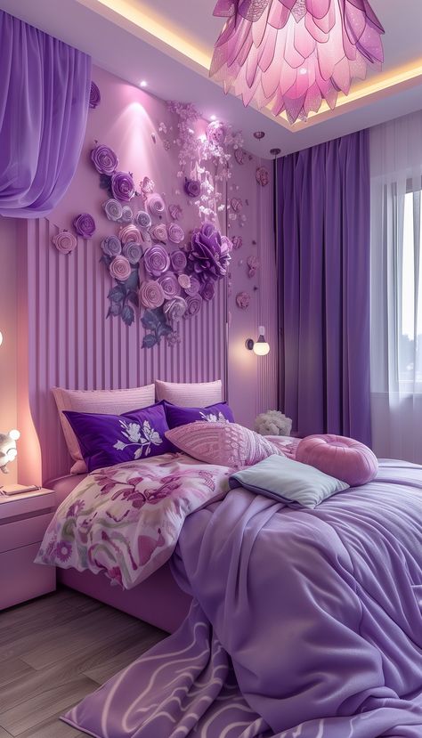 😍 🥰 Purple Colour Bedroom Ideas, Purple Closet, Purple Aesthetics, Purple Bedroom Decor, Velvet Bedding, Dream Bedrooms, Velvet Bedding Sets, Cozy Fall Bedroom, Purple Bedrooms