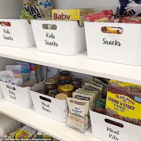 Mother, 29, shares a look inside her VERY organised home and shares budget Kmart products she loves Pantry Organization Diy, Ikea Must Haves, Diy Pantry Organization, Small Pantry Organization, Pantry Organisation, House Organisation, Diy Pantry, Small Pantry, Kitchen Organization Pantry