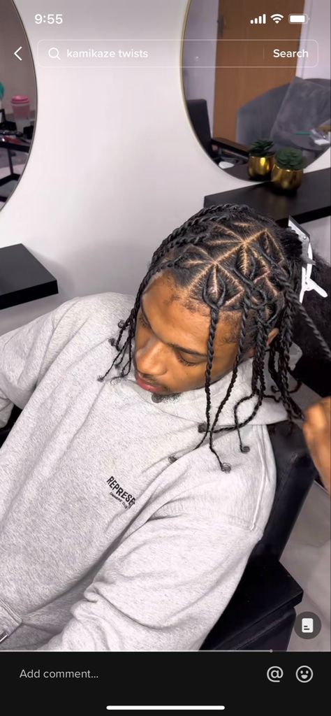 Kamakazi Twist, Kamikaze Twist Hairstyle Men, Kamikaze Braids, Kamikaze Twists Men, Kamikaze Twist, Twist Ideas, Bday Hair, Boy Braids, Twists Hairstyles