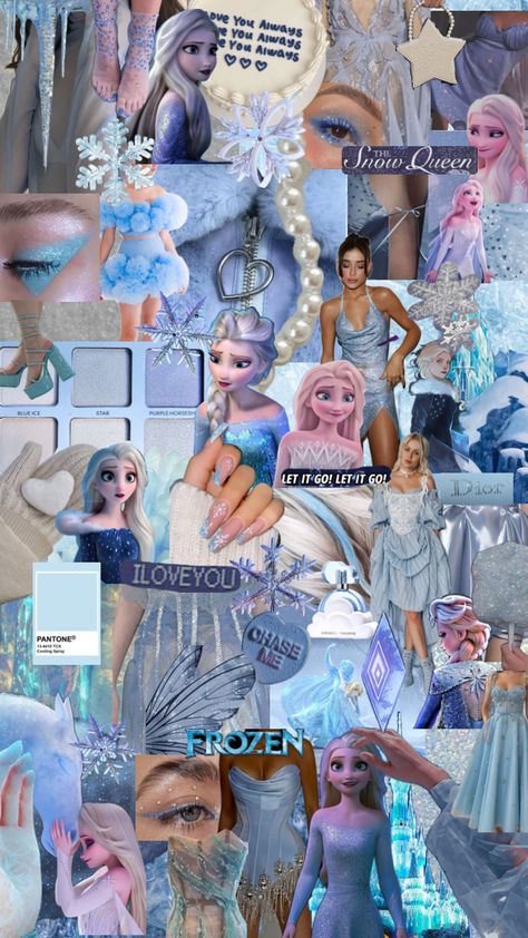 #frozen #snow #winteraesthetic #elsa #princess #princesscore #fairytale #winter #winteroutfit #blue #blueaesthetic #blueaesthethic #movies #fashion #fashioninspo #fashionboard #disney #disneyprincess #moodboards Cooling Spray, Movies Fashion, Frozen Snow, Disney Princess Elsa, Ice Star, Disney On Ice, Queen Aesthetic, Princess Core, Princess Elsa