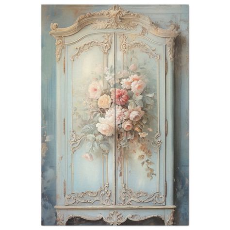 Shabby Chic Doors Ideas, Shabby Chic Studio Apartment, Shabby Chic Paint Colors, Shabby Chic Bedrooms On A Budget, Decoupage Box Vintage, White Shabby Chic Bedroom, Shabby Chic Fall Decor, Office Dresser, Vintage Shabby Chic Bedroom