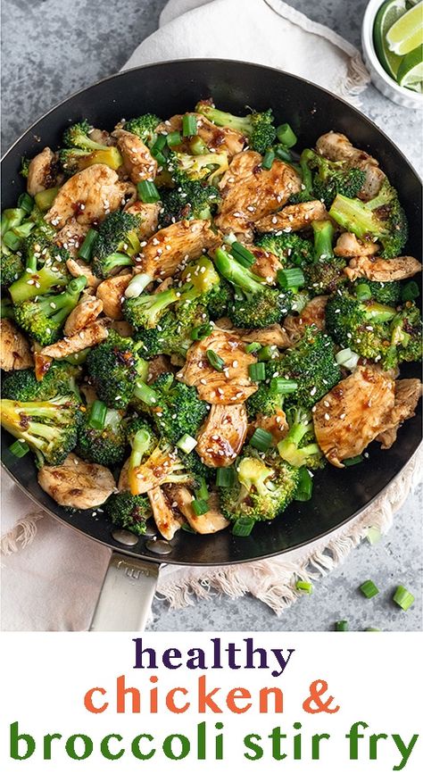 Flavor packed healthy chicken and broccoli stir fry made with chicken, broccoli, and a thick and sticky sauce to bring it all together. Easy to make, ready in 30 minutes, and only calls for 10 ingredients! You'll never order it at a restaurant again after making it at home. Paleo, Whole30, and gluten free. - Eat the Gains #chickenandbroccoli #chinesefood #stirfry #paleorecipes #whole30recipes Healthy Chicken And Broccoli, Chicken And Broccoli Stir Fry, Stir Fry Recipes Healthy, Chicken Broccoli Stir Fry, Sticky Sauce, Broccoli Stir Fry, Chicken And Broccoli, Diner Recept, Health Dinner Recipes