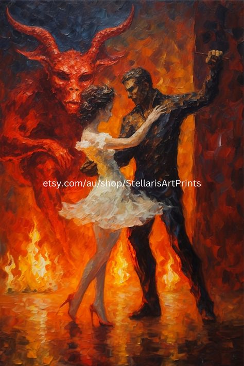 Devil Painting, Art Demon, Dance With The Devil, Medieval Artwork, Beautiful Oil Paintings, The Time Machine, Paintings Art Prints, Painting Art Projects, The Devil