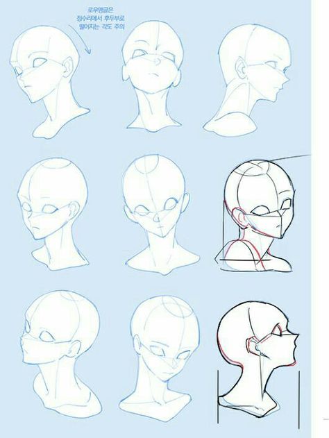 Head angles Head And Shoulders, 얼굴 그리기, Drawing Heads, Anatomy Sketches, Have Inspiration, Drawing Expressions, Poses References, Guided Drawing, Anime Drawings Tutorials