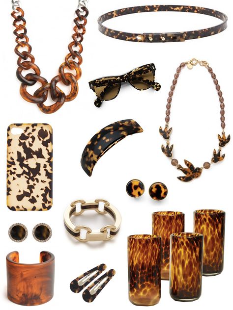 Tortoiseshell Accessories, Tortoise Accessories, My Wish List, Studs Gold, Paris Mode, Highball Glasses, Soft Spot, Bird Necklace, Printed Jewelry