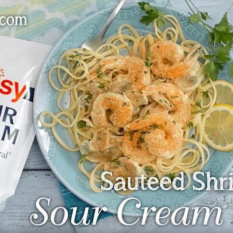 Sour Cream Pasta, Recipe With Sour Cream, Shrimp Stuffed Mushrooms, Daisy Sour Cream, Daisy Brand, Cream Sauce Recipe, Shrimp Sauce, Cream Pasta, Cream Sauce Recipes