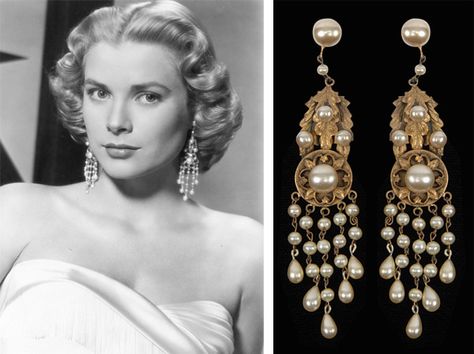 lost jewels of the hollywood cinema discovered! Freckled Skin, Helen Rose, Hollywood Jewelry, Wedding Earrings Vintage, Pearl Chandelier Earrings, Hollywood Costume, Celebrity Jewelry, Forbidden City, Prom Jewelry