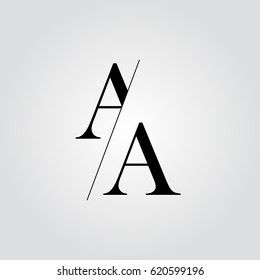 Aa Monogram Logo Design, Aa Design Logo, Wedding Logo Aa, Aa Initials Logo, A A Logo, A A Logo Design, Aa Logo Design Letter, The Letter A Design, Aa Logo Design