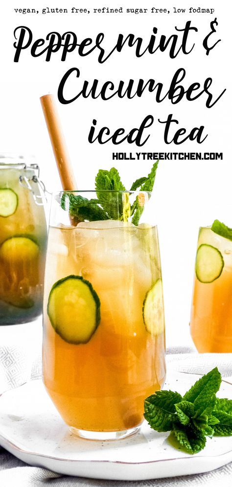 Peppermint Iced Tea, Peppermint Tea Drinks, Iced Peppermint Tea, Peppermint Tea Recipe, Drinks Non Alcoholic, Veggie Bbq, Peppermint Water, Recipes Dairy Free, Bbq Veggies