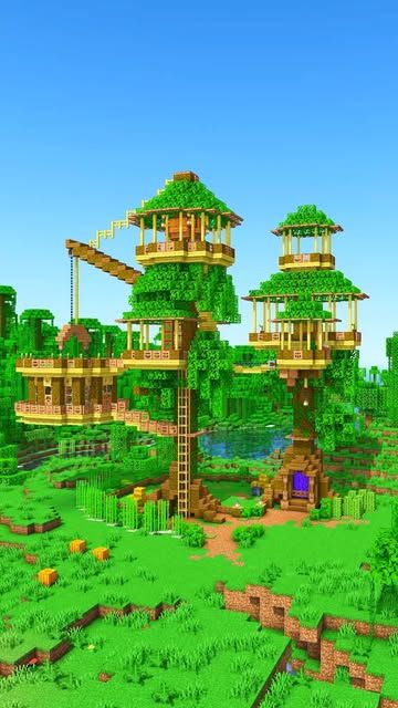 Charliecustard Builds on Instagram: "Build it! (Jungle Treehouse Base) - link in bio!

The 3D Guide is online and has a materials list included. No mods or addons are required!

📥Included downloads: Java / Bedrock world and Schematic.

#minecraft#charliecustardbuilds" Treehouse Minecraft Ideas Jungle, Minecraft Treehouses Jungle, Minecraft Houses Treehouse, Minecraft Custom Jungle Tree, Minecraft Tree Tutorial, Jungle Houses Minecraft, Minecraft Building Ideas Jungle, Jungle Biome Houses Minecraft, Jungle Tree House Minecraft