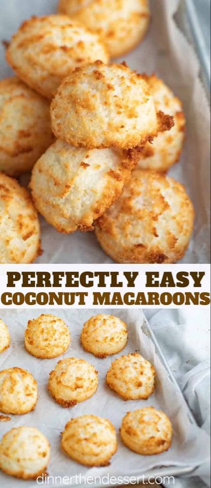 Coconut Macaroons are sweet and chewy, made from coconut flakes, sweetened condensed milk, almond and vanilla flavor, and incredibly EASY to make! #coconut #macaroons #macarons #dessert #baking #cookies #christmas #easter #dinnerthendessert Macaroons With Meringue Powder, Easy Coconut Macaroons Recipe, Macaroon Recipes Coconut, What To Do With Coconut Flakes, Condensed Coconut Milk Recipes Desserts, Things To Make With Coconut Flakes, Condensed Milk And Coconut Recipes, Macaroons Recipe Coconut, Ways To Use Sweetened Condensed Milk