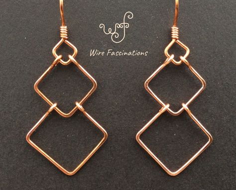 Wire Earring Shapes, Wire Work Earrings, Copper Wire Earrings Handmade, Metal Wire Earrings, Unique Wire Earrings, Wire Earrings Ideas, Simple Wire Earrings, Handmade Jewellery Ideas, Handmade Earrings Ideas