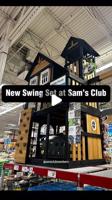 The Best Sam’s Club : Finds, Deals, Tips & Tricks! on Instagram: "Pretty cool seeing a new swing set on display (I feel like the last one was there for quite some time)!! Available at Sam’s Club for $1,398.00 *Also available for online for an additional shipping cost, LINKED IN BIO!!* This Backyard Discovery Swing Set features: •Large, elevated clubhouse, topped by a covered crow’s nest •Secret tower door, crawling tunnel, hidden climbing tower •Scale the rope ladder to the large clubhouse •Pretend grill with hot dog food set •2 heavy-duty belt swings & a web swing for up to 3 kids at once •8ft speedy wave slide with high rails for extra safety  •5-foot rock wall" Swing Set Plans, Climbing Tower, Duty Belt, Rope Ladder, Dream Yard, Rock Wall, Swing Set, 3 Kids, Tips Tricks