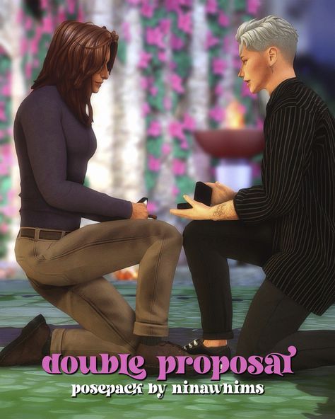 Ts4 Proposal Poses, Sims 4 Proposal Cc, Double Proposal, Sims4 Pose, Marriage Poses, Sims Poses, Ts4 Mods, Sims 4 Family, 4 Poses