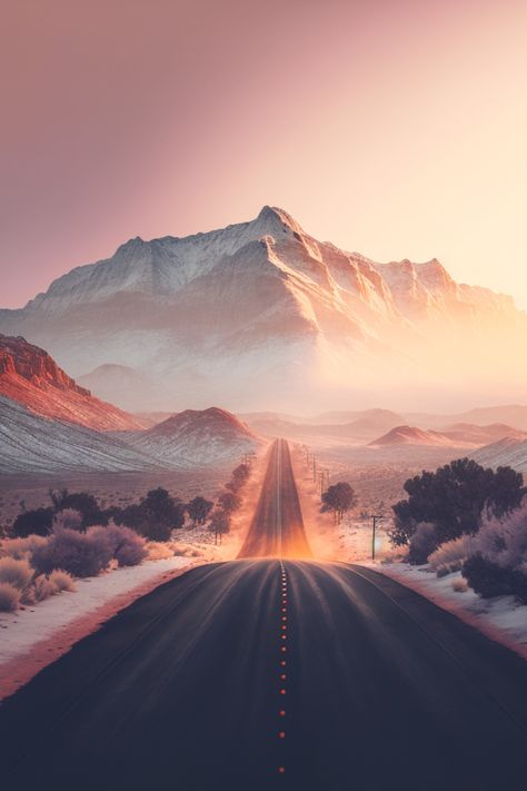 The road to nowhere feels never ending. Perhaps the destination just doesn't matter much. 🦎 | Mindscapes_official #TheRoad #AI #ScenicArt Fantasy Place, Road To Nowhere, Beyond The Horizon, Scenery Nature, Scenic Art, Fantasy Places, Beautiful Scenery Nature, Doesn't Matter, Beautiful Scenery