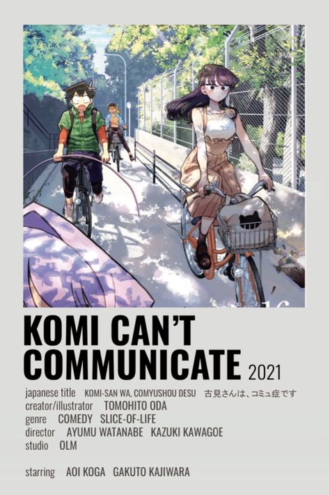 Komi Cant Communicate Minimalist Poster, Anime Poster Komi Can't Communicate, Komi Can't Communicate Anime Wallpaper, Komi Can’t Communicate Poster, Comi Cant Communicate, Komi Can't Communicate Anime, Anime Watchlist, Komi Can't Communicate, Slice Of Life Anime