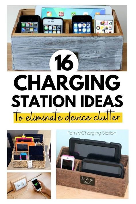 These DIY charging stations are a must-see! From repurposing an old shoe box to transforming a picture frame, these creative ideas will help you manage your cords and stay organized. #chargingstation #cordmanagement #storage #diy #organizationhacks Organizing Cords And Chargers Storage, Diy Charger Station, Charging Station Box, Device Charging Station, Charging Station Ideas, Electronic Charging Station, Battery Charging Station, Cord Box, Charging Station Organizer