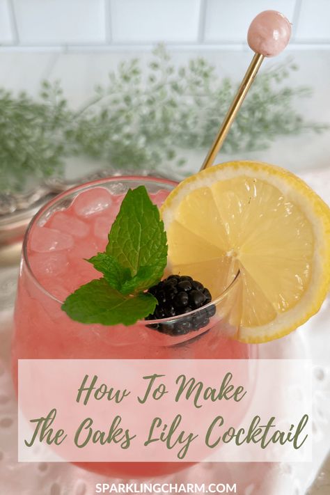 But what about the Mint Julep for a derby celebration you may ask? Fantastic news! Plan to make both for Derby Weekend. The refreshing Oaks Lily is the official cocktail for the Kentucky Oaks, a race the day before the Kentucky Derby! Grab your shakers, I am sharing how to make the Oaks Lily Cocktail. #oakslilly #kentuckypinkdrink #kentuckyderby #mothersday #springdrinks #derbyideas #kentuckyderbyparty Kentucky Oaks Lily Drink, Oaks Lily Cocktail, Mint Julep Recipe Kentucky Derby, Kentucky Derby Drinks, Lily Cocktail, Derby Decor, Kentucky Derby Food, Kentucky Derby Recipes, Derby Recipe