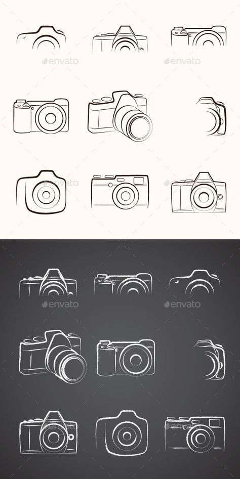 Camera Outline by alitsuarnegara | GraphicRiver Camera Outline Drawing, Photographer Logo Ideas, Photography Logo Design Ideas, Logo Fotografia, Camera Outline, Wm Logo, Best Photography Logo, Creative Photography Logo, Photographers Logo Design