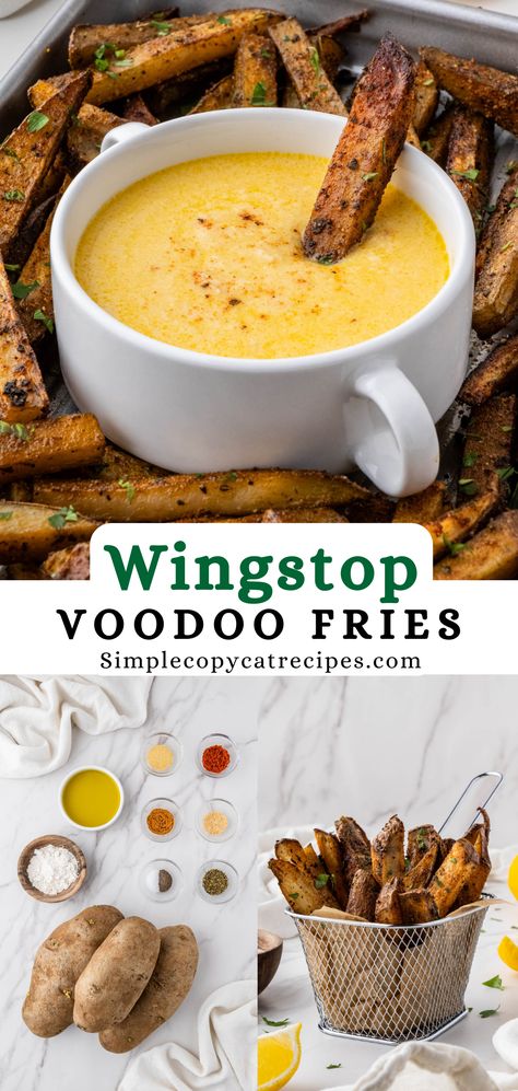 Wingstop Voodoo Fries recipe Voodoo Fries Recipe, Wingstop Fries Recipe, Voodoo Fries, Creamy Cheese Sauce, Seasoned Fries, Crispy Fries, Cheese Sauce Recipe, Fall Foods, Fries Recipe