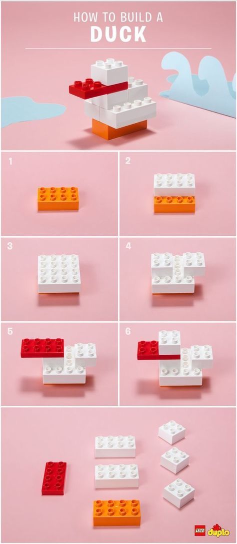 Lego Duck, Lego Therapy, Easy Lego Creations, Minecraft Lego, Instructions Lego, Lego Machines, Lego Challenge, Lego Building Instructions, Lego Club