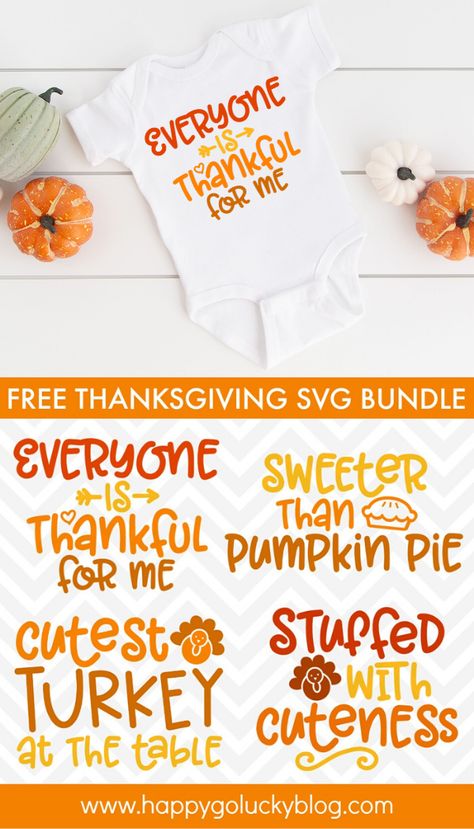 Thanksgiving SVG Bundle for babies, toddlers, and children. Free Thanksgiving SVG bundle. #svgfiles #thanksgivingsvg Thanksgiving Tshirt Ideas, Toddler Thanksgiving Shirt, Thanksgiving Onesie, Crafts Easy Diy, Baby Silhouette, Girls Thanksgiving, Thanksgiving Baby, First Thanksgiving, Thanksgiving Svg