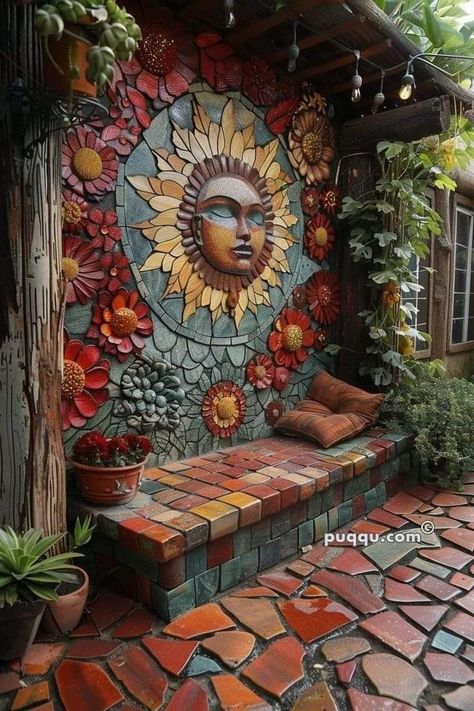 Yard Flower Bed Ideas, Backyard Wonderland, Front Yard Flower Bed Ideas, Front Yard Flower Bed, Boho Outdoor Space, Jungle Paradise, Big Cabin, Succulent Wall Garden, Hippie House