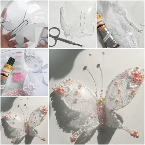 Diy Papillon, Reuse Plastic Bottles, Plastic Bottle Flowers, Plastic Bottle Art, Origami Rose, Butterfly Template, Diy Butterfly, Plastic Bottle Crafts, Diy Art Projects