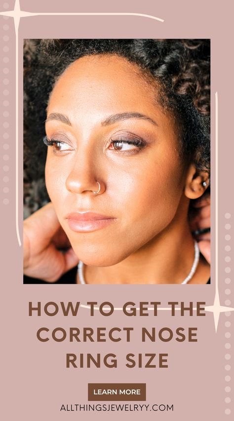 Wondering how nose ring sizing works? Read this guide to discover why nose ring sizes matter, how they work, sizing styles, and more. Nose Hoop Sizes, Small Hoop Nose Ring, Nose Stud Sizes, Small Nose Piercing, Nose Ring Sizes, Small Nose Studs, Cute Nose Rings, Nose Piercing Ring, Cute Nose Piercings