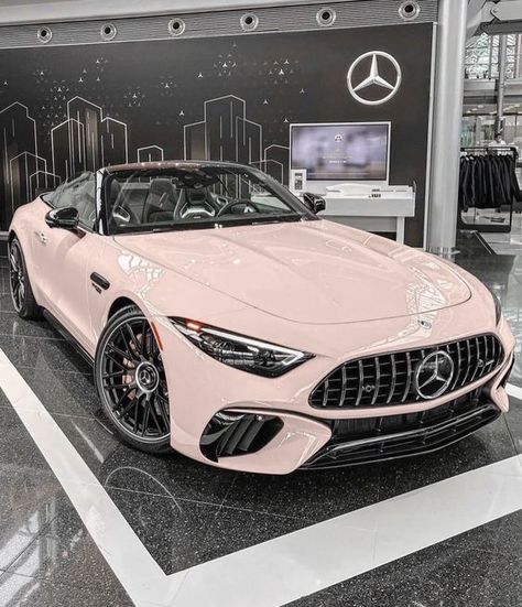 #follow #cars #luxury #mercedesbenz #pink #lifestyle #blogging #blogger #blog Cute Cheap Cars, Best First Cars, Cute First Cars, Cars For Teenage Girls, Pink Bmw M4, Aesthetic Vehicles, Couple Cars, Rides Aesthetic, Pink Mercedes