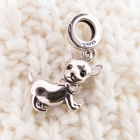 925 Sterling Silver Enamel Pendant For Chihuahua Lovers - Chihuahua Treats Dream List, Charms Pandora, Dog Charm, Chihuahua Lover, Chihuahua Love, Dog Charms, Chihuahua Dogs, Sentimental Gifts, Silver Enamel