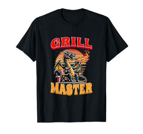 Grill Master, Funny Fire Dragon T-Shirt Grilling Utensils, Cd Design, Barbecue Party, Grilling Gifts, Grilling Tools, Beer Humor, Grill Master, Grill Accessories, Shirt Store